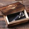 Teals Prairie & Co. Personalized Wine Heart Shape Stainless Steel Wine Stopper with Wood Gift Box Wedding Couple Gift view 1