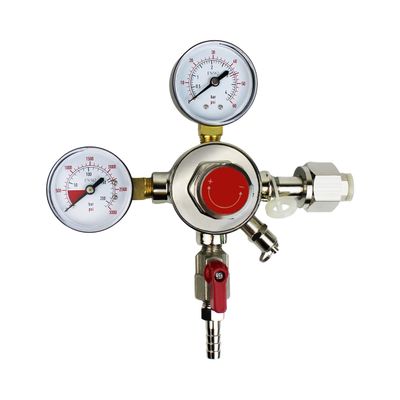HFS(R) Heavy-Duty Double Gauge CO2 Regulator - Chrome Plated, Tool-less Flow Adjustment, 0-60PSI Adjustable Pressure, Auto-Safety, Draft Beer Homebrew System for CGA-320 Valve Tanks