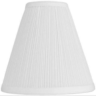 White Mushroom Pleated Large Lamp Shade 6" Top x 14" Bottom x 8" Slant (Spider) Replacement with Harp and Finial - Springcrest