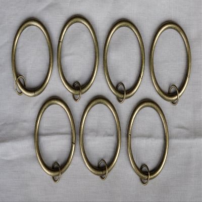 Urbanest Metal Curtain Drapery Eyelet Rings, 2-inch Inner Diameter, Set of 7, Antique Brass