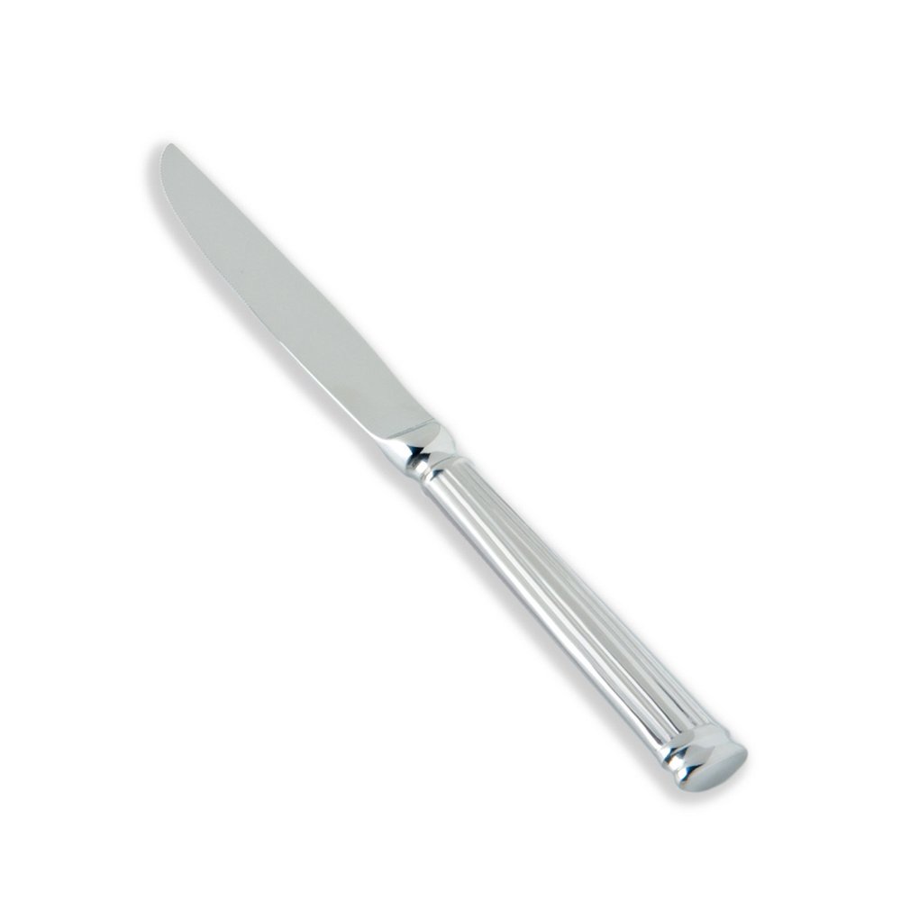 Fortessa Doria 18/10 Stainless Steel Flatware Solid Handle Steak Knife, Set of 12