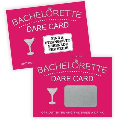 Printed Party Bachelorette Dare Card Scratch Off Game, Girls Night Out, 20 Cards