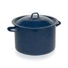 IMUSA 6Qt Blue Speckled Enamel Stock Pot with Lid, Traditional Mexican Enamel Cookware for Everyday Cooking and Kitchen Use view 1