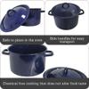 IMUSA 6Qt Blue Speckled Enamel Stock Pot with Lid, Traditional Mexican Enamel Cookware for Everyday Cooking and Kitchen Use view 2