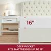 Mellanni King Fitted Sheet - Iconic Collection Bedding Sheets with up to 16 inch Deep Pocket - Soft & Cooling - Fade & Stain Resistant - 1 PC (King, White) view 2