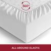 Mellanni King Fitted Sheet - Iconic Collection Bedding Sheets with up to 16 inch Deep Pocket - Soft & Cooling - Fade & Stain Resistant - 1 PC (King, White) view 4