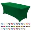 ABCCANOPY 6 FT Forest Green Spandex Table Cover Stretch Fitted Wrinkle Resistant Tablecloth Reuse for Rectangular Folding Table Patry Event Wedding Banquet Protector view 1