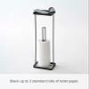 Yamazaki Home Tower Roll Paper Stand with Tray - Steel - Holds 3 Toilet Paper Rolls view 2