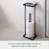 Yamazaki Home Tower Roll Paper Stand with Tray - Steel - Holds 3 Toilet Paper Rolls view 3