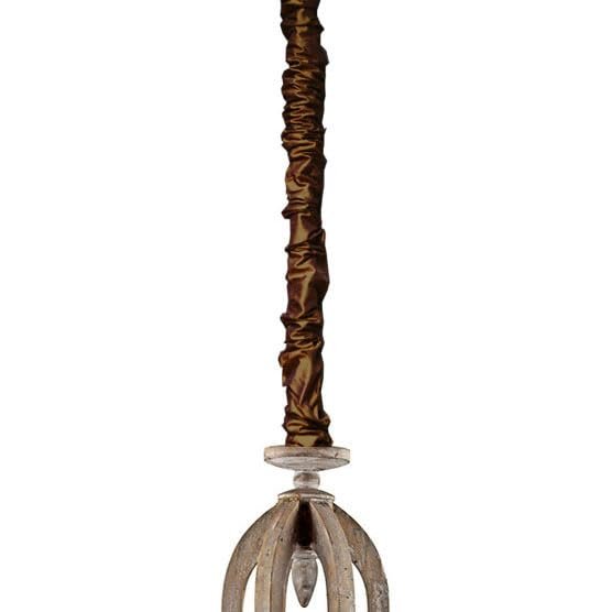 Espresso Brown Designer Cords Shantung Dupioni Silk Chandelier Chain Cover 6 ft Long