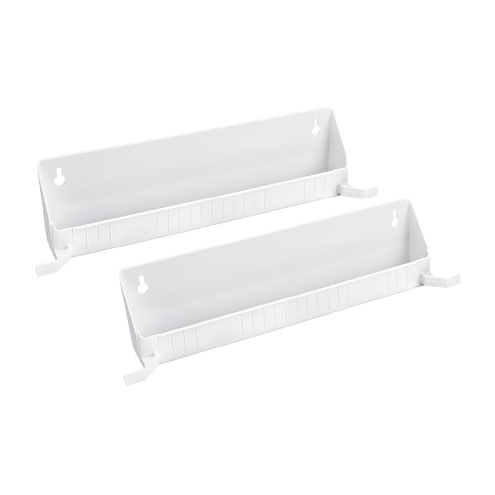 Rev-A-Shelf Tip-Out Accessory Organizer Tray for Kitchen / Bathroom Drawers with Heavy Duty Tab Stops, 14 Inch, White, 2-Pack, 6562-14-11-52