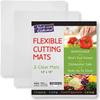 Flexible Plastic Cutting Board Mats set, Clear Kitchen Cutting Board Set of 2 Clear Mats view 1