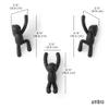 Umbra Buddy Wall Hooks  Decorative Wall Mounted Coat Hooks for Hanging Coats, Scarves, Bags, Purses, Backpacks, Towels and More, Set of 3, Black view 3