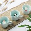 ZaH 3D Mug Animal Inside Cup Cartoon Ceramics Figurine Teacup for Boys Girls Kids Women Men Coffee Mug (8 oz Panda) view 2