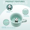 ZaH 3D Mug Animal Inside Cup Cartoon Ceramics Figurine Teacup for Boys Girls Kids Women Men Coffee Mug (8 oz Panda) view 3