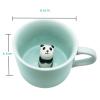 ZaH 3D Mug Animal Inside Cup Cartoon Ceramics Figurine Teacup for Boys Girls Kids Women Men Coffee Mug (8 oz Panda) view 4