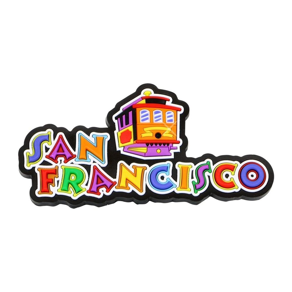 San Francisco Jumbo Rubber Magnet, California Magnets, California Souvenirs, San Francisco Souvenirs