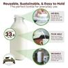 The Dairy Shoppe Heavy Glass Milk Bottles - Jugs with Extra Lids and a Silicone Pour Spout - Clear Milk Containers for Fridge - Reusable Glass Milk Jug Dispenser - Made in USA (33.8 oz, 2 Pack) view 3