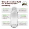 The Dairy Shoppe Heavy Glass Milk Bottles - Jugs with Extra Lids and a Silicone Pour Spout - Clear Milk Containers for Fridge - Reusable Glass Milk Jug Dispenser - Made in USA (33.8 oz, 2 Pack) view 4