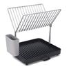 Joseph Joseph Y-Rack Dish Rack and Drain Board Set with Cutlery Organizer Drainer Drying Tray, Large, Gray view 1