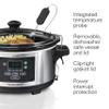 Hamilton Beach Portable 6 Quart Set & Forget Digital Programmable Slow Cooker with Lid Lock, Temperature Probe, Dishwasher Safe Crock & Lid, Stainless Steel (33969A) view 3
