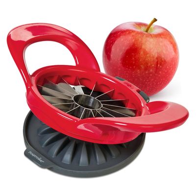 PrepWorks Dishwasher Safe Apple Slicer and Corer 16-Slice Thin Apple Cutter with Safety Cover