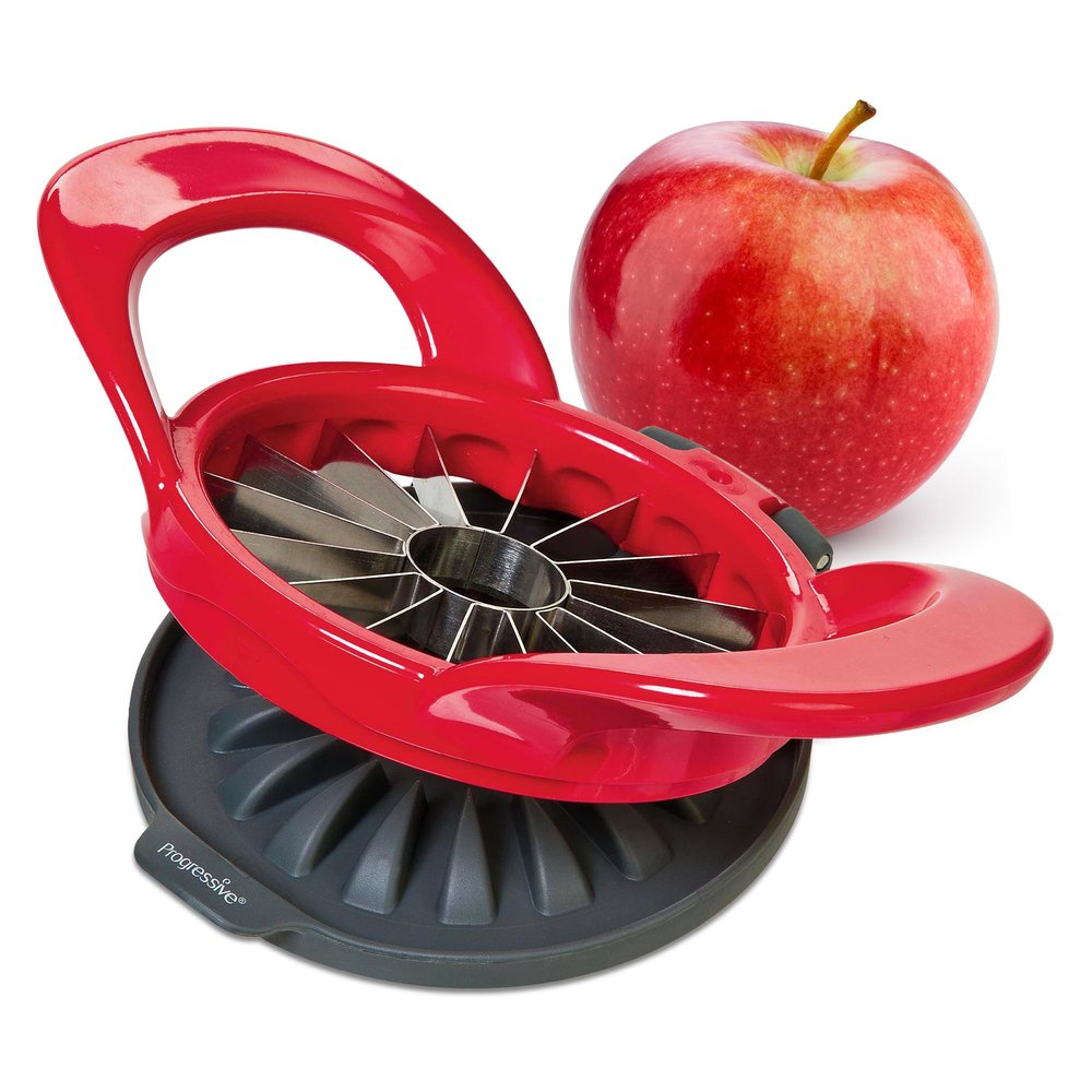 PrepWorks Dishwasher Safe Apple Slicer and Corer  16-Slice Thin Apple Cutter with Safety Cover