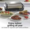 Hamilton Beach Electric Indoor Searing Grill with Adjustable Temperature Control to 450F, 118 sq. in. Surface Serves 6, PFAS-Free Removable Nonstick Grate, Stainless Steel (25360) view 3