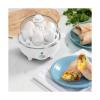 Elite Gourmet EGC-007 Rapid Egg Cooker, 7 Easy-To-Peel, Hard, Medium, Soft Boiled Eggs, Poacher, Omelet Maker, Auto Shut-Off, Alarm, 16-Recipe Booklet, White view 2