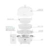Elite Gourmet EGC-007 Rapid Egg Cooker, 7 Easy-To-Peel, Hard, Medium, Soft Boiled Eggs, Poacher, Omelet Maker, Auto Shut-Off, Alarm, 16-Recipe Booklet, White view 3