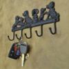 Lulu Decor Cast Iron 5 Dog Key Hooks, Ideal for Dog Lovers Heavy Duty Hooks, Decorative Hooks - Wall Mount Leash Holder for Wall Storage - Stylish Key Holder (Antique Black) view 3