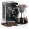 Coffee Gator Pour Over Coffee Maker - 14oz High Heat Borosilicate Glass with Reusable Stainless Steel Filter, Drip Coffee Brewer Pourover Dripper Set Carafe, 400ml Clear view 1