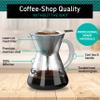 Coffee Gator Pour Over Coffee Maker - 14oz High Heat Borosilicate Glass with Reusable Stainless Steel Filter, Drip Coffee Brewer Pourover Dripper Set Carafe, 400ml Clear view 2