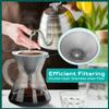 Coffee Gator Pour Over Coffee Maker - 14oz High Heat Borosilicate Glass with Reusable Stainless Steel Filter, Drip Coffee Brewer Pourover Dripper Set Carafe, 400ml Clear view 3
