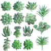 FEPITO 15 Pcs Artificial Succulent Plants Green Unpotted Faux Flower Succulents Mini Echeveria Picks Bulk Stems for Home Indoor Fairy Garden Decorations view 1
