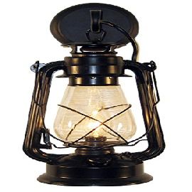 Rustic Wall Sconce Lantern, Farmhouse Wall Light Fixture with Glass Globe, Electric Lantern Light Wall Sconce Black Finish