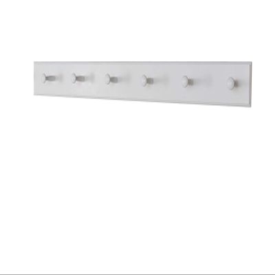 White Shaker Peg Rack - Solid Maple Peg Hook Rack - Wooden Wall Peg Coat Rack - Made in The USA (35" x 3.5" with 6 pegs)