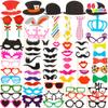Joyin Toy Photo Booth Props 66 PiecesMulticolor Kit for Graduation Wedding Party Supplies Favorswith Stick, Hats, Glasses, Mouth, Bowler, Bowties view 1
