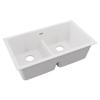 Elkay Quartz Classic ELGDULB3322WH0 White Equal Double Bowl Undermount Sink view 1