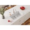 Elkay Quartz Classic ELGDULB3322WH0 White Equal Double Bowl Undermount Sink view 2