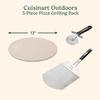 Cuisinart 3 Piece Pizza Grilling Pack, 13 Round Pizza Stone for Grill with Cutter and Foldable Stainless Steel Peel, Complete Set to Build Your Own Pizzas at Home view 2
