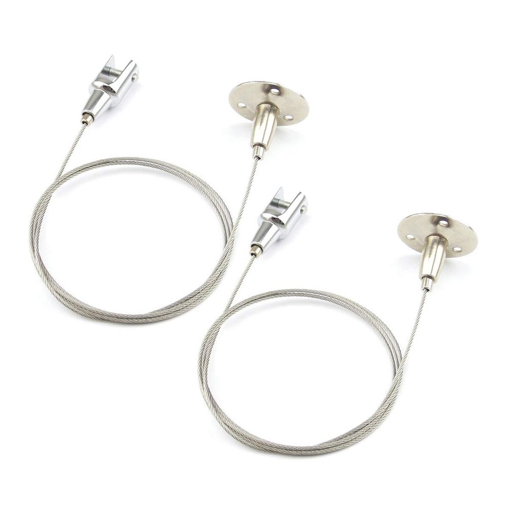 Chris-Wang 2Pack Ceiling Mount Gallery Large Picture/Billboard/Painting/Art Exhibition/Glass/Arcylic Board Display Kit Wire Disc Fittings Hanging System Hanger