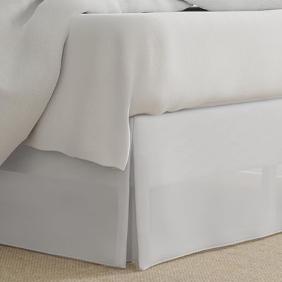 Luxury Hotel Tailored Bed Skirt, Box Pleats, 14 Inch Drop, Full, White