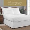 Luxury Hotel Tailored Bed Skirt, Box Pleats, 14 Inch Drop, Full, White view 4
