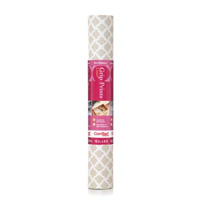 Con-Tact Brand Grip Prints Shelf Liner, Durable and Non-Adhesive Liners, Non-Slip Drawer and Cabinet Liner, 18" x 4', Talisman Pale Gray, Pack of 1 Roll