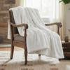 Tache White Ivory Super Soft Warm Polar Faux Fur with Sherpa Throw Blanket 63 x 87 view 1
