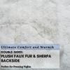 Tache White Ivory Super Soft Warm Polar Faux Fur with Sherpa Throw Blanket 63 x 87 view 4