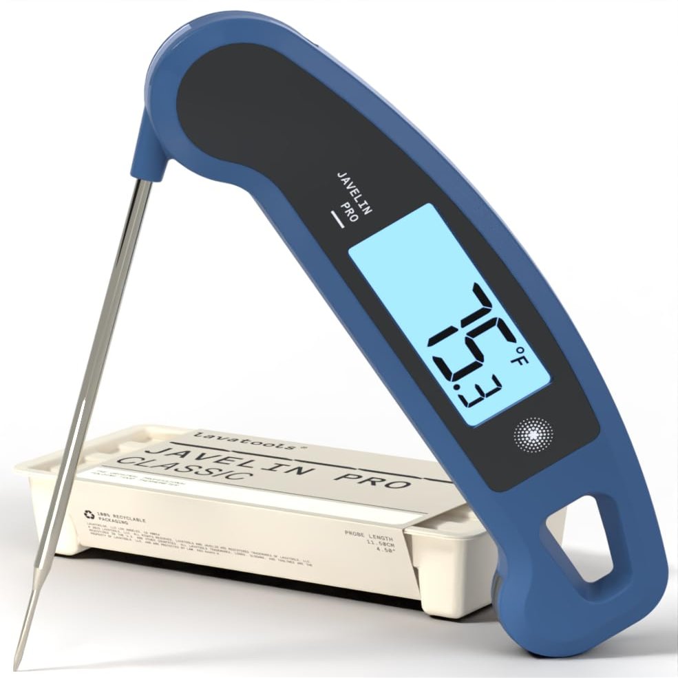 Lavatools Javelin PRO Classic Ultra-Fast 2-Second Professional Digital Instant Read Meat Thermometer for Grill and Cooking, Auto-Rotating Backlit Display, IP65 Water Resistant, NSF Certified  Maize