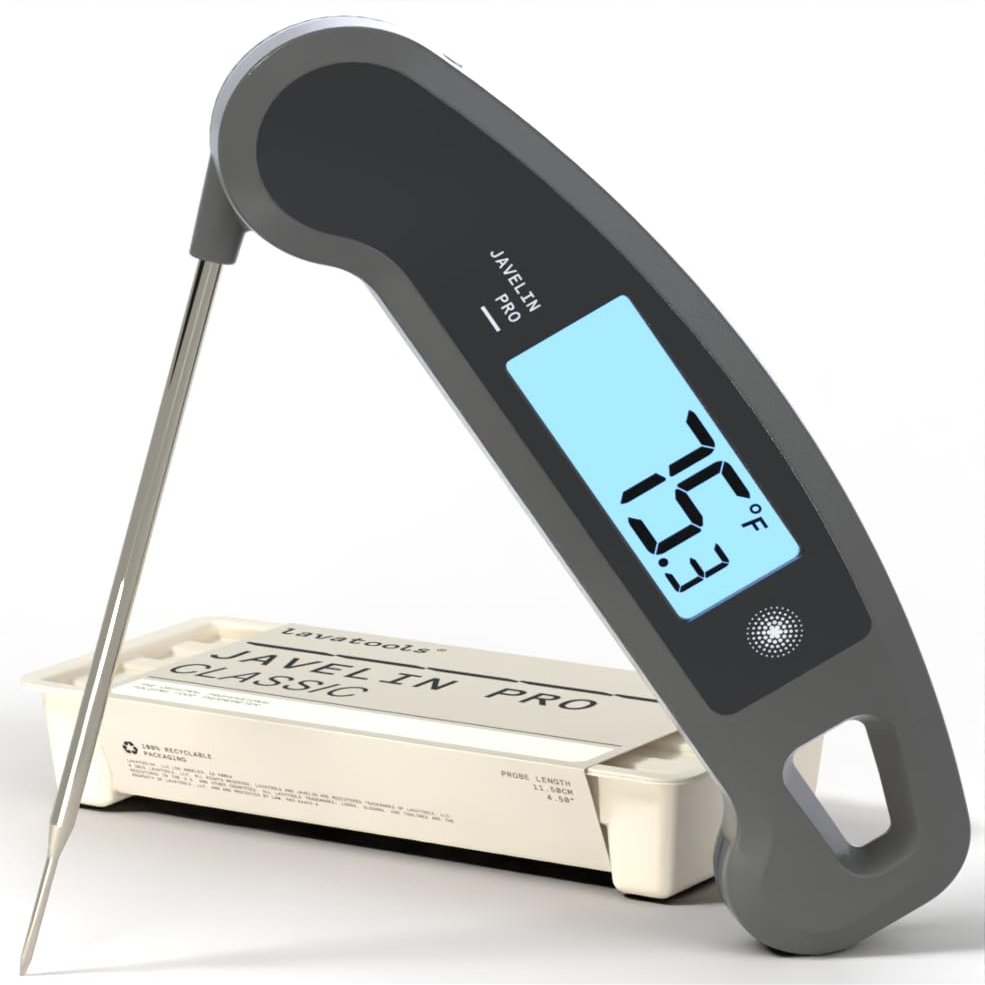 Lavatools Javelin PRO Classic Ultra-Fast 2-Second Professional Digital Instant Read Meat Thermometer for Grill and Cooking, Auto-Rotating Backlit Display, IP65 Water Resistant, NSF Certified  Sesame