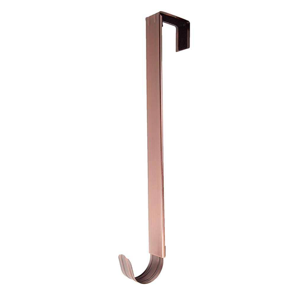 Haute Decor Adapt Adjustable Length Wreath Hanger - Front or Back Door Decor Holder, Extends from 16.5" to 25", Over Door Hanger with Pads on The Back, Holds up to 10 lbs. Bronze